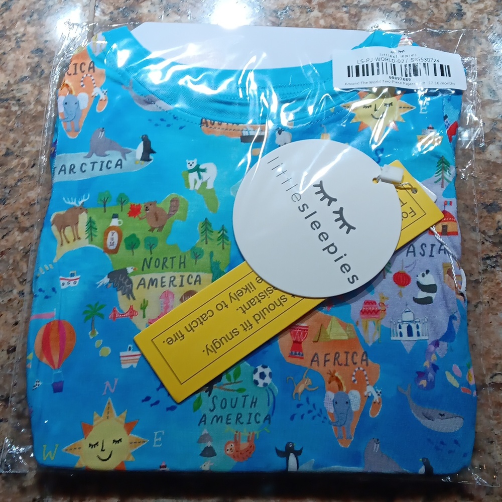 Little Sleepies Around the World Two Piece Set 12/18 Months